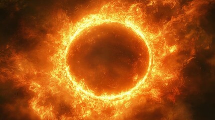 Obraz premium Fiery Ring of Inferno: A Blazing Celestial Event