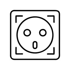 Electrical outlet icon vector illustration power socket symbol plug electricity recharge point 90v