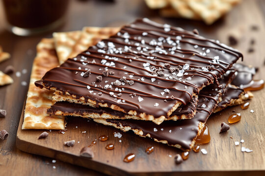 Chocolate-Covered Matzah &ndash; Sweet Passover Treat with Dark Chocolate and Toppings