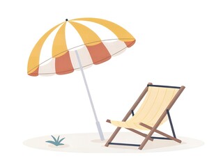 Summer Beach Relaxation Umbrella Chair Sand