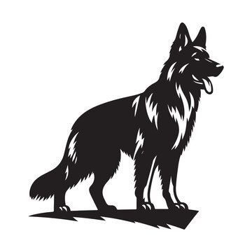 recommend clip art: Vector silhouette of a German Shepherd, Dog illustration, Dog art, Dog drawing, Pet Animal Silhouette.	