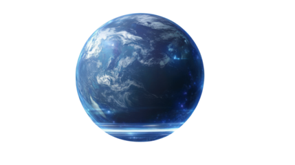 blue globe isolated on white background