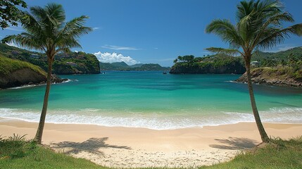 Obraz premium Paradise Found: Tropical Beach Getaway in the Caribbean