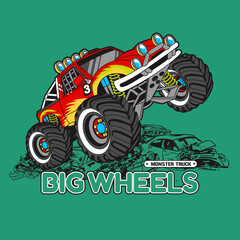 Monster Truck extreme collection, vector illustration © Junior 319