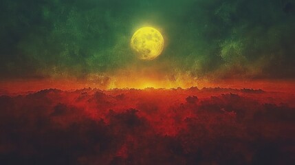 Mystic Lunar Landscape: A Dreamlike Night Scene