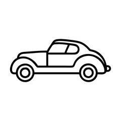 Obraz premium Classic car outline drawing, vintage vehicle illustration, antique auto design vector image lineart