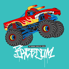 Monster Truck extreme collection, vector illustration © Junior 319