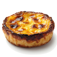 Pastel de Nata, watercolor illustration, isolated on a white background.
