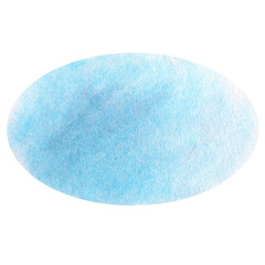Blue oval spot background. Hand-painted watercolor geometric stain ideal as a decorative mirror, water element, or abstract background, tempate, text frame in banner, card, postcard, sign