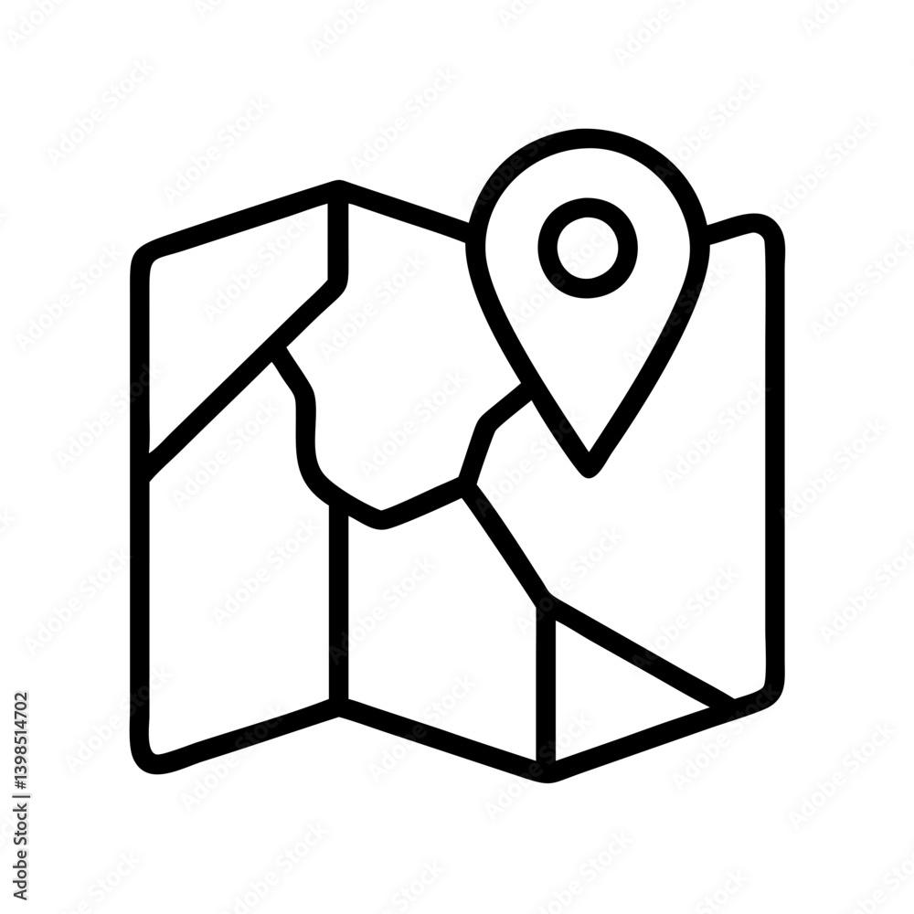 Poster find your way travel destination location map with pin pointer vector graphic design element