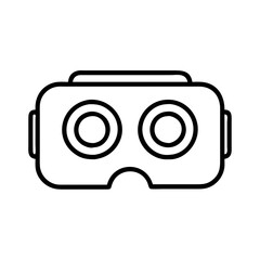 Vr headset virtual reality glasses augmented reality gaming device entertainment technology outline icon
