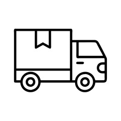 Delivery truck vector icon, shipping and logistics transport, cargo vehicle for distribution, moving goods