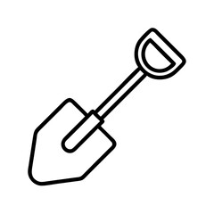 Shovel outline vector illustration for gardening, construction, and landscaping projects design needs