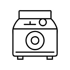 Washing machine appliance laundry cleaner household equipment automatic washer line art icon
