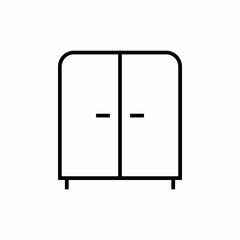 Double door wardrobe icon vector sign
