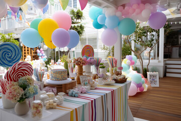 Colorful party with a candy theme
