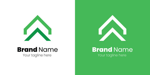 Modern Green Upward Arrow Logo Design.. Business upward or growth brand logo design. Digital marketing logo design vector