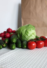 Fresh Farmer's Market Vegetables – Iceberg, Radishes, Cucumbers, Tomatoes