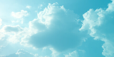 sunny sky blue light watercolor background. Aquarelle painting brush effect card paper textured canvas cloudy smoke space for text, entertaining card, template. aquamarine color graphics illustration