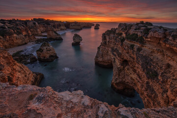 Praia da Marinha in Portugal area algarve 