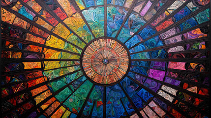 Colorful Radial Mosaic Design