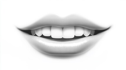 Fototapeta premium Polished Smile with Smooth Lips and White Teeth