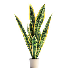 Snake Plant isolated on white background