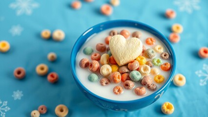 Whimsical Breakfast A Colorful Cereal Delight in Stunning Detail