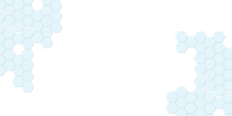 Abstract white hexagon vector wallpaper with hexagon grid realistic geometric mesh cells texture minimal futuristic medical concept hexagon on transparent background. 