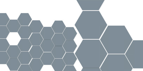 Abstract white hexagon vector wallpaper with hexagon grid realistic geometric mesh cells texture minimal futuristic medical concept hexagon on transparent background. 