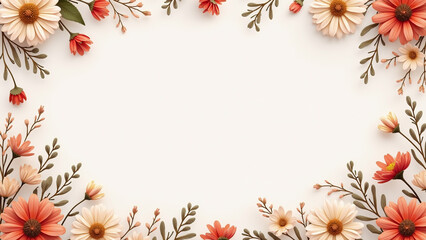 floral frame with flowers