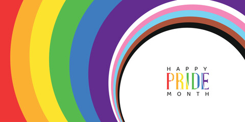 Fototapeta premium lgbtqia pride month rainbow background and text calligraphy for banner, poster, flyer, invitation card, etc