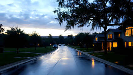 night traffic in the city, ai generated