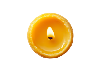 Burning candle top view