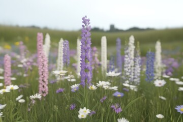 Naklejka premium Colorful wildflowers in a meadow