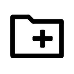 add folder glyph flat vector icon