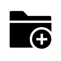 add folder glyph  flat vector icon