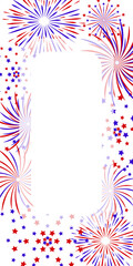 Fireworks rectangular banner template with space for text - background for holiday design