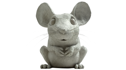 the 3d model of a white rat on a transparent background, PNG image, PNG file, Generative art.