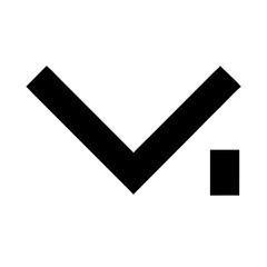 angle double small down glyph  vector flat icon