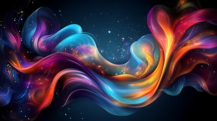 Abstract Flowing Colors in Space
