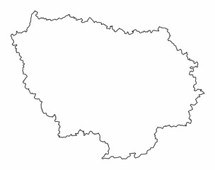 Ile-de-France outline map