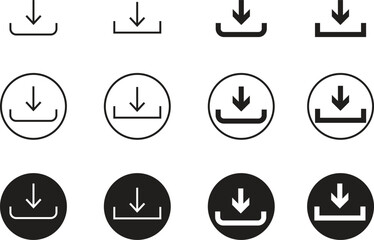 Download icon vector set. Download sign. Download button.