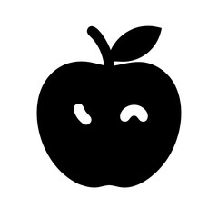 apple whole glyph  vector flat icon