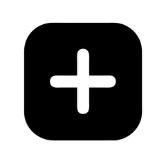 apps add glyph  vector flat icon