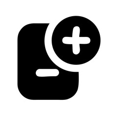 apps add glyph  vector flat icon