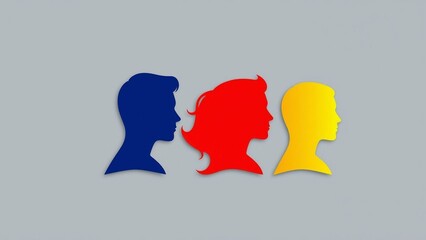 Modern Silhouette Icons A Harmonious Blend of Color and Design