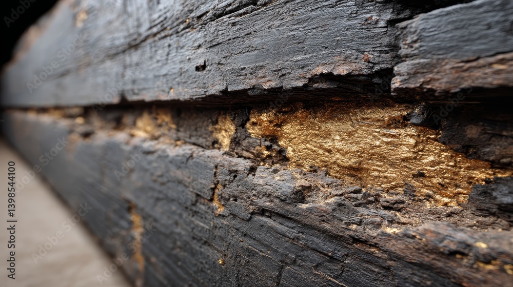 Poster rustic aged wooden planks display detailed grain and warm golden highlights, creating a cozy ambianc