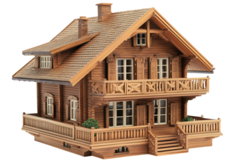 model of a house on a transparent background, PNG image, PNG file, Generative art.