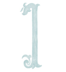 Watercolor Illustration of Vintage Letter and Monogram